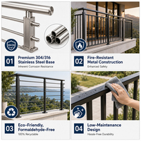 Système de main courante de balcon et d'escalier en acier Aluzinc noir imperméable Zhongchen, antidérapant, design moderne, durable et sûr