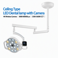 Lámpara LED Dental con Cámara Inalámbrica 4K, 8000-80000 Lux, 15 LED, Sensor Táctil, Lámpara Quirúrgica de Techo para Clínica Dental
