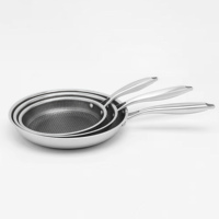 Batterie de Cuisine Professionnelle à Induction en Acier Inoxydable 304 Triple Couche Antiadhésive Personnalisée 20/24/28cm avec Revêtement Céramique Alvéolé pour la Maison