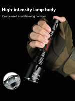 Lampe torche auto-défensive Lampes de poche LED étanches en aluminium Rechargeable 18650 batterie lampe de poche tactique