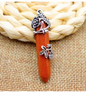 Kalung Kristal Kuarsa Mawar Alami Bestone, Liontin Batu Permata, Pendulum Ramalan, Perhiasan Kalung Wanita - Product Image 6