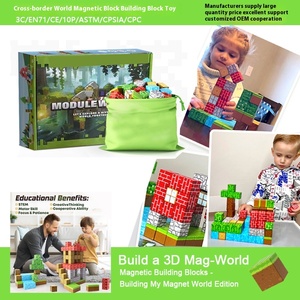 Juguete educativo creativo DIY para niños, bloques de construcción magnéticos, modelo de cubos de plástico para cumpleaños y Navidad, conjunto empaquetado - Product Image 5