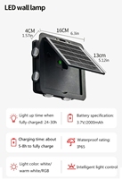 Lampe murale solaire 8 LED IP65 avec garantie de 2 ans, 2000 mAh, allumage/extinction automatique, angle réglable, étanche pour la décoration de jardin