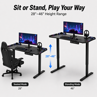 Mesa de Juego Eléctrica Moderna Personalizable para Sala de Juegos u Oficina en Casa, Escritorio de Juego Inteligente con Altura Ajustable y Ecológico, 2 Patas