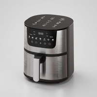 Friteuse à air multifonction carrée moderne en acier inoxydable de 7 L de qualité supérieure avec pot antiadhésif, cuisinière électrique pour usage domestique