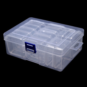 Boîte de rangement pour bijoux en plastique anti-poussière à 14 compartiments, boîte de rangement rectangulaire pour outils à ongles UV, accessoires pour nail art - Product Image 6