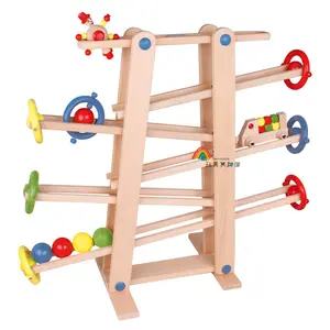 Holz spielzeug Alle Buche Deutsch Crazy Fast Achterbahn Track Fast Slide Glide Rennspiel Kinder Geschenk