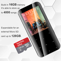Casing Logam 2.4 Inci Tombol Sentuh MP3 Player Radio FM dengan Speaker Rongga