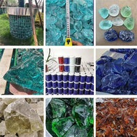 Pierres de verre colorées concassées pour aménagement paysager, foyer, aquarium, remplissage de vase, écologiques