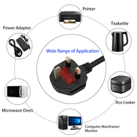 Cable de Alimentación CA de 3 Pines Estándar del Reino Unido, Fabricado en China, con Conector C13 para PC, Enchufe Eléctrico con Clavija del Reino Unido