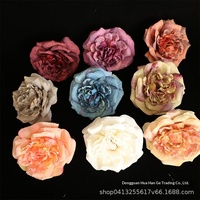Grandes têtes de roses romantiques de 13 cm, fleurs artificielles en plastique, mur de fleurs DIY, fausses fleurs faites à la main, décoration de mariage, extérieur, maison