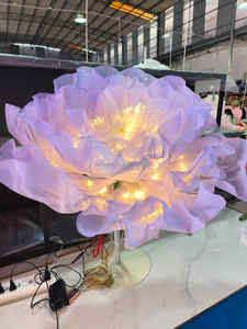 Dekorasi pernikahan populer bunga raksasa otomatis buka dan tutup bunga bergerak besar lampu bunga dekoratif Led pernikahan - Product Image 2