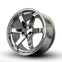 Cerchio Forgiato CW Cromato a 5 Razze 17 18 19 Pollici con Bordo Profondo 5x114.3 Mozzo Te37 per JDM Compact Daily Street Tuning Build