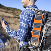 Mini panneau solaire pliable pour téléphone portable 6W 5V, sac de chargeur solaire pour smartphone
