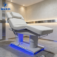 Table de massage électrique de luxe MOOLIN à 4 moteurs, lit de beauté pour spa facial, capacité 300 kg, hauteur réglable, lit de traitement pour salon et extensions de cils