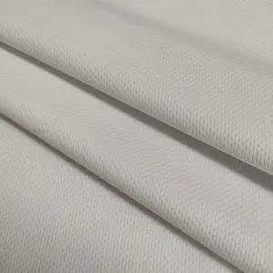 White Birds Eye Mesh Knit Fabrics 100% Polyester 2 Way Stretch Sportswear Power Mesh Fabric