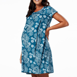 Abito da Allattamento Traspirante e Discreto per Donne, Vestito Estivo per Allattamento, Abito <span class=keywords><strong>Premaman</strong></span> - Product Image 3