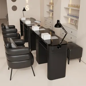 Hot-Selling Fashion Beauty Salon Supplies Nail Table Marble Slab Salon Light Luxury Nail Table