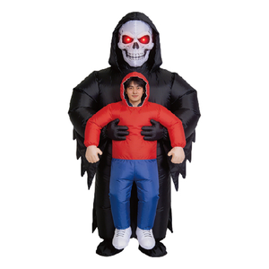 Disfraz Inflable de Fantasma Abrazador para Adultos Unisex, Disfraz de Halloween Espeluznante de Fantasma de la Muerte, Disfraz de Cuerpo Completo de Poliéster - Product Image 1
