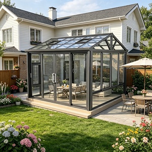 Puerta Corredera Automática de Aluminio para Exteriores, Moderna, para Patio de Villa, Balcón Móvil, Terraza, Jardín, Patio Trasero, para Todas las Estaciones - Product Image 5