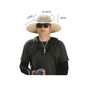 Venta caliente de ala ancha Ventilador solar Sombrero de pesca al aire libre Hombres Sombrero de sol con 2 ventiladores solares Sombreros de senderismo - Product Image 4