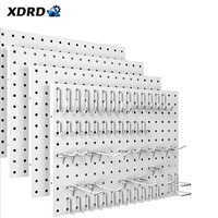 Lot de 4 panneaux perforés métalliques avec 50 crochets – Organiseur mural robuste et moderne pour garage et rangement de table