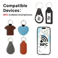 Gantungan Kunci Kulit Logam NFC dengan Penandaan Hot Press, Kampanye Pengalihan URL, Perakitan Langsung Pabrik, Tag Pintar yang Dapat Ditulis Ulang