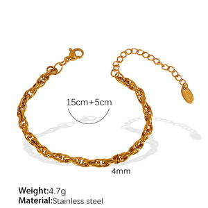 stainless steel trendy gold plated chain <b>bracelet</b> set alloy unisex fashion link <b>bracelets</b> jewelry gift - Product Image 6