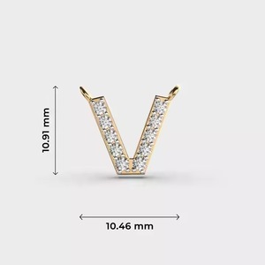 Custom Gold <b>Initial</b> <b>Pendant</b> with Diamond Alphabet Letter Charm Simple Jewelry for Women Gift - Product Image 2