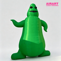 Monstre fantôme gonflable géant vert pour Halloween, figurine gonflable de dessin animé personnalisée pour la décoration de fête en plein air