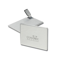 Kartu Bisnis USB Flash Drive logam Flash Disk Asli 128GB dompet portabel kartu memori Flash untuk hadiah promosi
