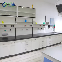 Banc de laboratoire mural sur pied avec évier et armoire suspendue, structure en acier, conception multifonctionnelle pour usage scolaire - Vente chaude