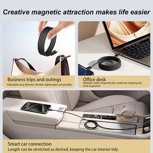 1m磁吸快速充电A412 USB4/迅雷<span class=keywords><strong>5</strong></span>电缆公对公铝壳棉网80g C型Usb电缆 - Product Image 2