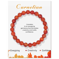 Bracelet en pierre naturelle de cornaline porte-bonheur, style classique, perles rondes lisses, agate rouge, 4 mm, 6 mm, 8 mm, 10 mm, pierre précieuse