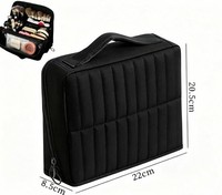 Nouvelle Trousse de Maquillage Portable Haut de Gamme Ultra Grande Capacité, Zonée, Épaissie, Imperméable, avec Crochet, Idéale pour les Voyages