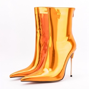 <span class=keywords><strong>Bottines</strong></span> de luxe de créateur à bout pointu, talon aiguille, couleur unie, en microfibre, avec fermeture éclair arrière, respirantes, antidérapantes, à talon très haut, style défilé - Product Image 4