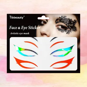 Preço por atacado Art Sticker Decorativo Colorido Estágio 5D Eye Maquiagem Laser Adesivo Eyeliner Etiqueta Eye Face Tattoo Stickers