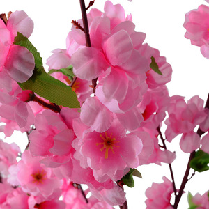Fleurs artificielles <span class=keywords><strong>de</strong></span> fleurs <span class=keywords><strong>de</strong></span> pêcher à 6 fourchettes Simulation <span class=keywords><strong>de</strong></span> tissu <span class=keywords><strong>de</strong></span> soie Ornements décoratifs pour hôtels <span class=keywords><strong>de</strong></span> mariage Fleurs <span class=keywords><strong>de</strong></span> cerisier artificielles - Product Image 2
