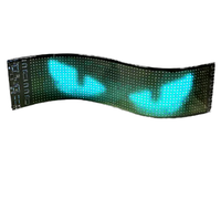 Panneau d'affichage LED RGB flexible rechargeable 5V, contrôle par application Bluetooth, programmable, résolution 16x32, luminosité 1000cd