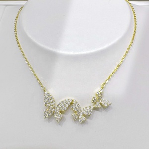 OEM plata 925 sterling silver <b>cheap</b> woman elegant necklace best friend summer engraved butterfly charm zircon pendant necklaces - Product Image 4