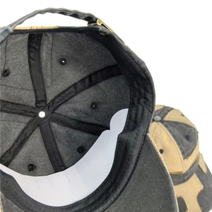 Gorra de béisbol vintage estilo Dad Cap de algodón lavado con parches de gamuza, ajustable, desgastada, deportiva, de tela de rizo - Product Image 6