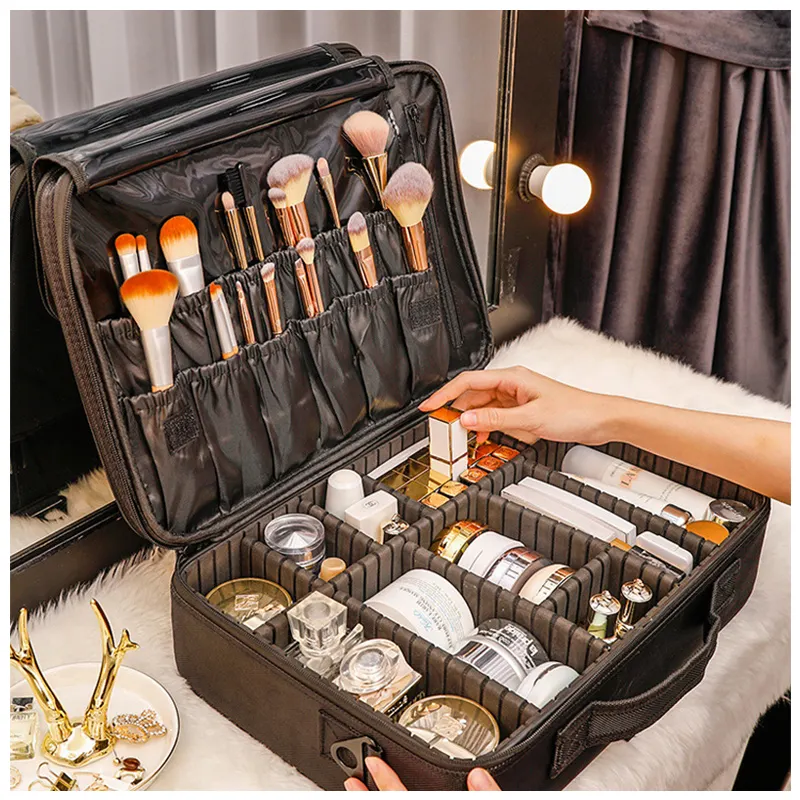 Grote Capaciteit Salon Tatoeages Nail Art Tool Koffer Professionele Make-Up Cosmetische Opbergdoos Make-Up Organizer Case