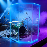 Écran d'isolation acoustique pliable à 3 panneaux en acrylique transparent sur mesure, pour scène, studio et performances en direct