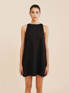 Robe Courte Blanche en Lin pour Femme, Style Français Ample et Décontracté, Élégante, Minimaliste, Polyvalente, Unie, Respirante, Taille Naturelle, Coupe Trapèze, ODM - Product Image 5