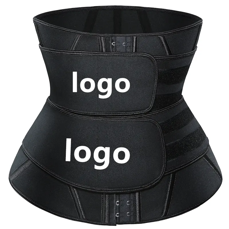 Logo Tùy Chỉnh Nhãn Hiệu Riêng 100% Latex Fajas Colombia Chất Thải Huấn Luyện Viên Cincher Đôi Ban Nhạc Phụ Nữ Mồ Hôi Eo Trimmer Slimming Belt