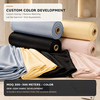 Tissu en crêpe de satin 100% soie de mûrier pour robes de créateurs et production en gros