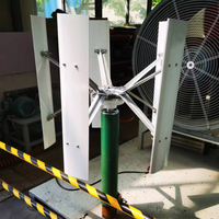 Aerogenerador de Eje Vertical de 2kw, Aerogenerador Doméstico para Sistema de Energía Híbrida Eólica Solar Fuera de la Red