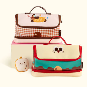 Astuccio Grande Capacità a Forma di Casetta, Borsa Portapenne Multistrato in PU con Manico <span class=keywords><strong>per</strong></span> Scuola e Ufficio - Product Image 5