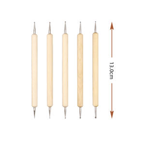 Haute qualité Double extrémité spirale pointeur stylo argile sculpture et acrylique ongles <span class=keywords><strong>dessin</strong></span> ensemble d'outils avec bois et acier inoxydable - Product Image 5