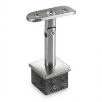Support de rampe en verre en acier inoxydable réglable avec base carrée pour escalier et balcon